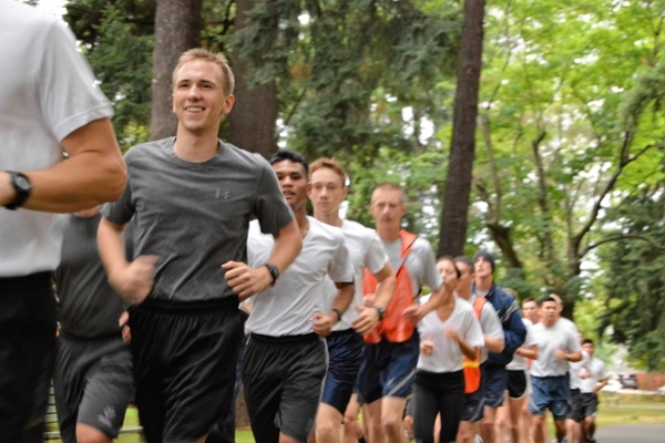 Cadets on a group run.